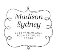 Custom Scroll Monogram Address Stamp