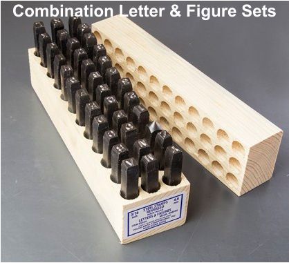 Combination Letter & Figure Sets - Reversed Hand Stamps