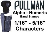 Alpha-Numerical Band Stamps, Choose from 1/16