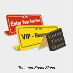 Tent & Easel Tabletop Signs