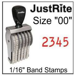 Justrite Numbering Band Stamps - 1/16