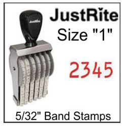 Justrite Numbering Band Stamps - 5/32