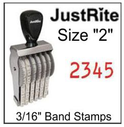 Justrite Numbering Band Stamps - 3/16