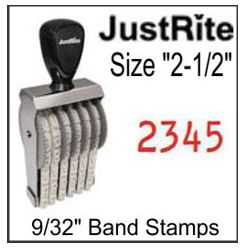  Justrite Numbering Band Stamps - 9/32