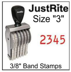Justrite Numbering Band Stamps - 3/8