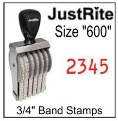 Justrite Numbering Band Stamps - 3/4