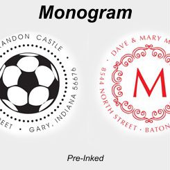 Designer & Monogram Pre-Inked Stamps