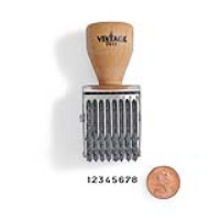 Vintage Pro Numbering 8 Band 1/8" Character Stamp
