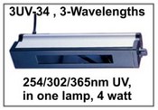 UV 3UV-34
3UV-34 Multi-Wave UV Lamp, 4W