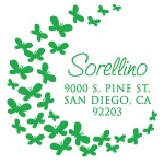 Custom Butterfly Monogram Address Stamp