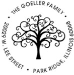 Custom Tree Design Monogram Address Stamp