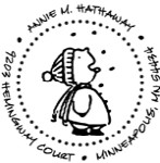 Custom Boy Catching Snowflakes Address Stamp