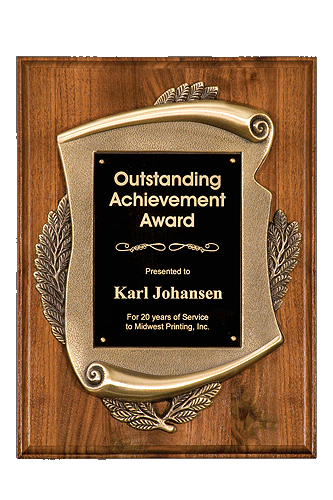 Recognition Awards
Awards and Plaques
Award
5C1304 8X10 Walnut plaque
Genuine Walnut Award and Plaque