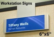 Work Station Sign with Panel Clip Hanger