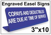 3" x 10" Engraved Easel Tabletop Sign