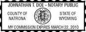 Notary Stamp
Wyoming Pre-Inked Notary Stamp