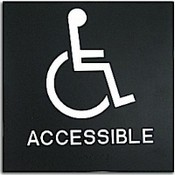 Presto Black 8" x 8" Handicap Accessible Ready Made ADA Sign