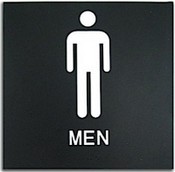 Presto Black 8" x 8" Mens Restroom Ready Made ADA Sign