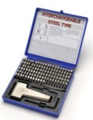 11129, 1/16" Steel Type Marking Kits (Sharp Face Stamps)