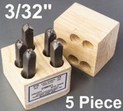 02053, 3/32" 5 Single Pieces Stamps (Symbol Stamps)