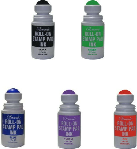 Classic 2 Ounce Roll On Bottle of Stamp Ink