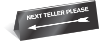 Next Teller - Arrow Table Top Tent Sign