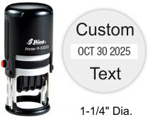 Shiny S-520 Mini Round Self-Inking Stamp With Anchor Picture Monogram 