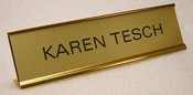 1.5" x 10" Standard Name Plate with Desk Frame