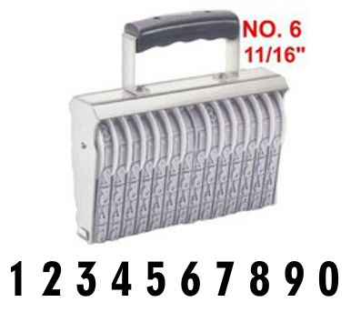 Shiny Size 6-10 Numbering Band Stamp