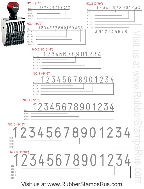 Shiny Number Stamp Size 3 - 10 Bands