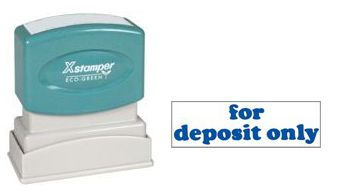 Xstamper Pre-Inked Stock Stamp "for deposit only"
Xstamper Stock Stamp