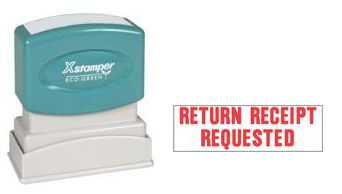 Xstamper Pre-Inked Stock Stamp "RETURN RECEIPT REQUESTED"
Xstamper Stock Stamp