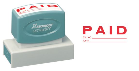 Xstamper Jumbo Stock Stamp "PAID"
Xstamper Stock Stamp